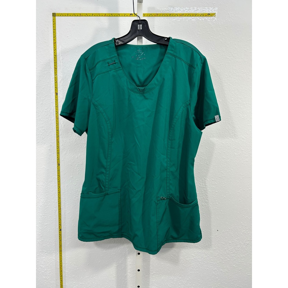 Cherokee Infinity Women's Scrub Top XL Teal Green V-Neck Medical Uniform‎ Pocket